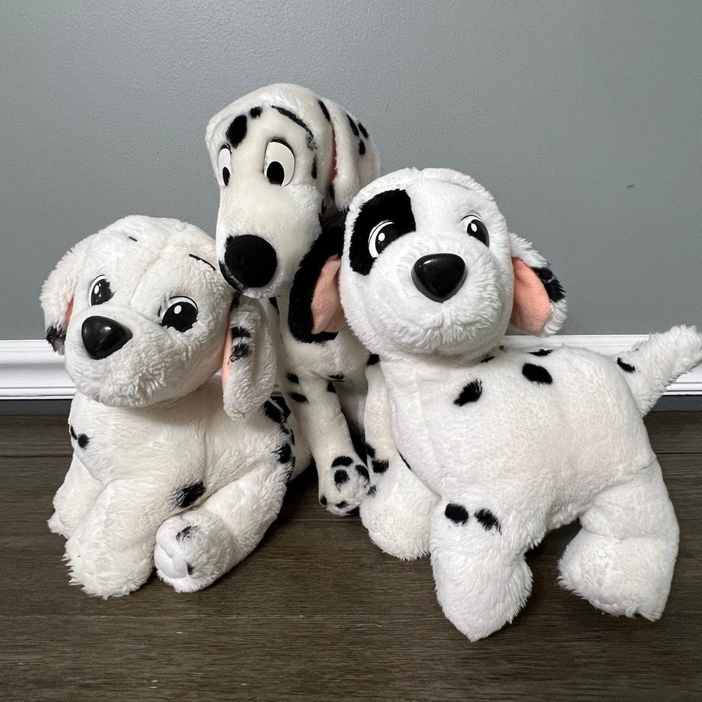 Vintage 1991 Disney 101 Dalmatians Plush Dogs Mattel Stuffed Animal Trio Lot